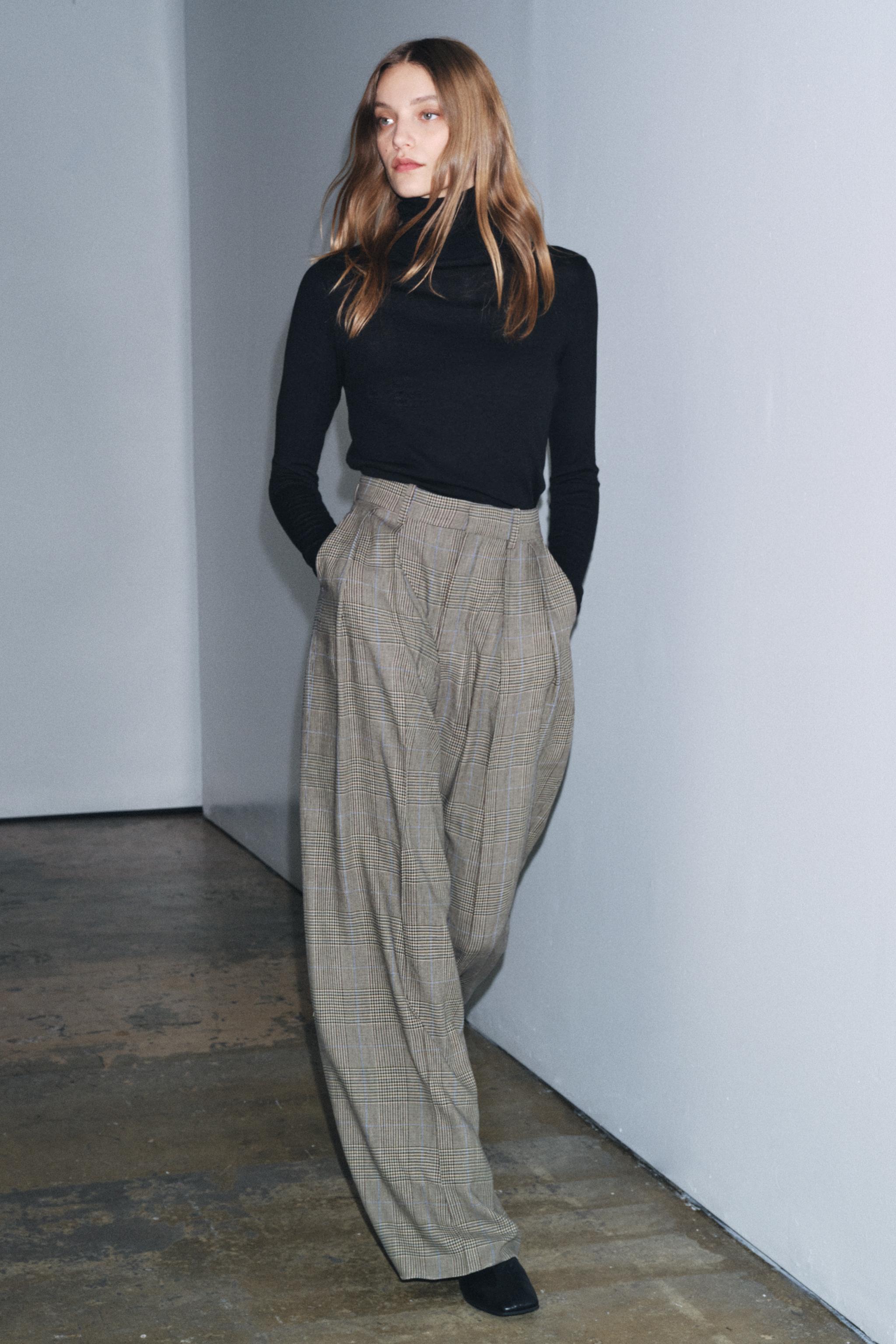 PLAID PLEATED PANTS ZW COLLECTION